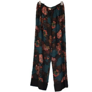 𝅺SHEER floral print  wide leg pants